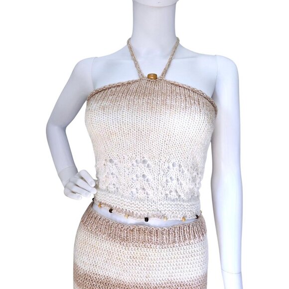 Handmade Knit +โ Crochet Two-Piece Set (Top & Skirt) ๐ฟโจ - Picture 2 of 7